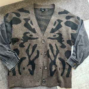 Animal Print Oversized Cardigan Jacket